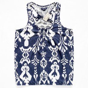 NEW WITH TAG AMERICAN EAGLE Printed Racer Back Linen Blend Tank Top Small
